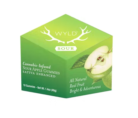 WYLD SOUR APPLE GUMMIES 100MG