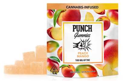 PEACH MANGO GUMMIES 100MG BY PUNCH EDIBLES