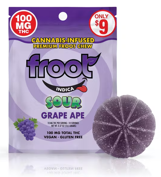 FROOT GRAPE SOUR GUMMY 100MG