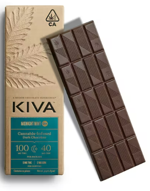 KIVA MIDNIGHT MINT DARK CHOCOLATE BAR 5:2 CBN